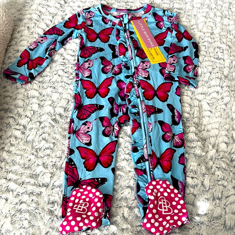 New With Tags Bums & Roses formerly Little Bum Bums butterfly footie